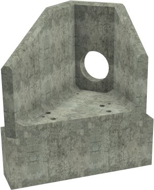 AH4C C LH Angled Headwall - 300mm ID pipe - 100mm Invert Level + 450 x 300mm Toe render