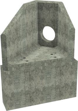 AH4C C LH Angled Headwall - 300mm ID pipe - 100mm Invert Level + 700 X 300mm Toe render