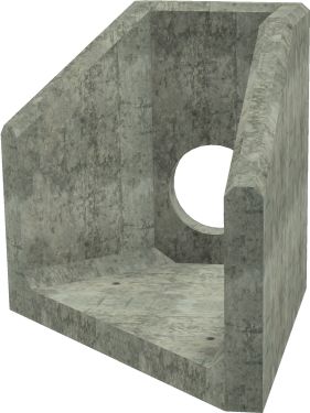 AH4C C RH Angled Headwall - 300mm ID pipe - 100mm Invert Level render