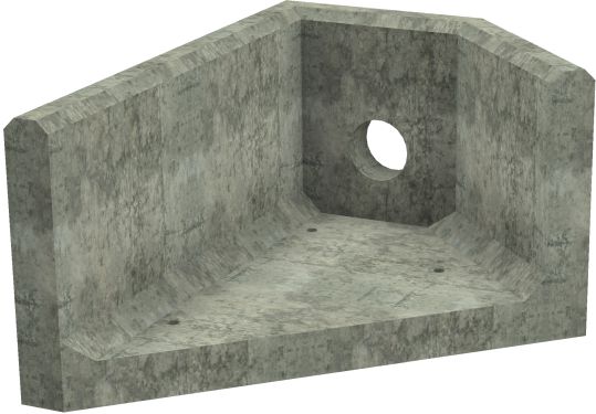 AH4C D LH Angled Headwall - 150mm ID pipe - 100mm Invert Level render