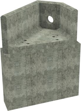 AH4C D LH Angled Headwall - 150mm ID pipe - 100mm Invert Level + 1000 x 300mm Toe render