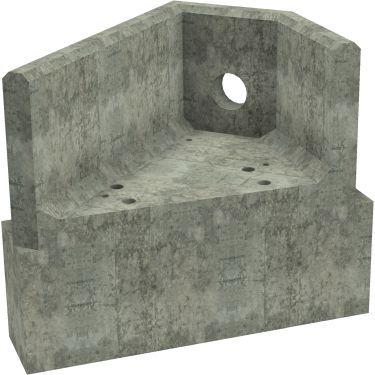 AH4C D LH Angled Headwall - 150mm ID pipe - 100mm Invert Level + 450 x 300mm Toe render