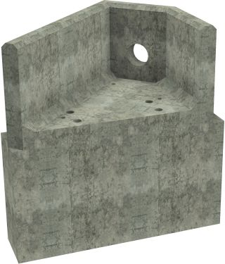 AH4C D LH Angled Headwall - 150mm ID pipe - 100mm Invert Level + 700 X 300mm Toe render