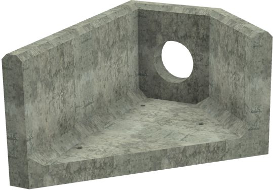 AH4C D LH Angled Headwall - 225mm ID pipe - 100mm Invert Level render