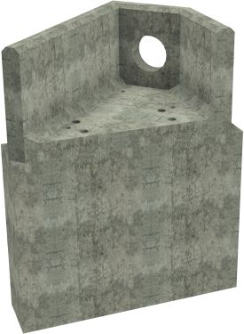 AH4C D LH Angled Headwall - 225mm ID pipe - 100mm Invert Level + 1000 x 300mm Toe render