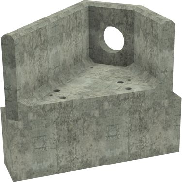 AH4C D LH Angled Headwall - 225mm ID pipe - 100mm Invert Level + 450 x 300mm Toe render