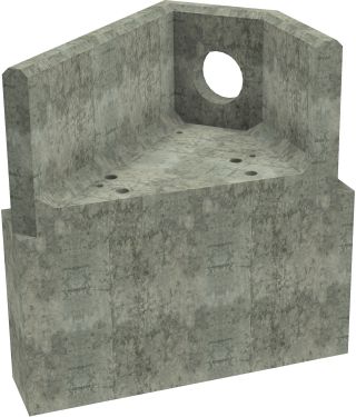 AH4C D LH Angled Headwall - 225mm ID pipe - 100mm Invert Level + 700 X 300mm Toe render