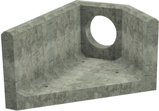 AH4C D LH Angled Headwall - 300mm ID pipe - 100mm Invert Level render