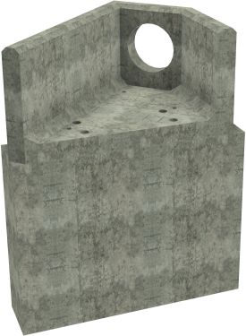 AH4C D LH Angled Headwall - 300mm ID pipe - 100mm Invert Level + 1000 x 300mm Toe render