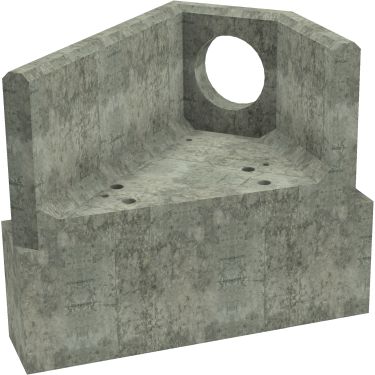 AH4C D LH Angled Headwall - 300mm ID pipe - 100mm Invert Level + 450 x 300mm Toe render