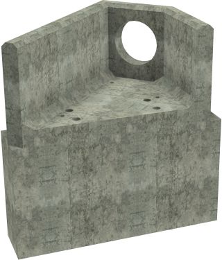 AH4C D LH Angled Headwall - 300mm ID pipe - 100mm Invert Level + 700 X 300mm Toe render