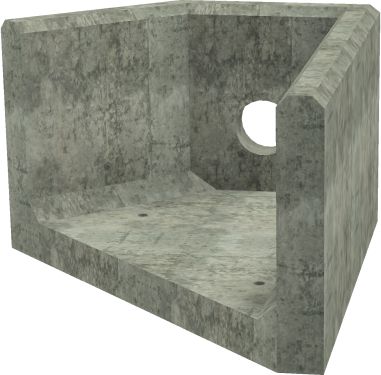 AH4C D RH Angled Headwall - 150mm ID pipe - 100mm Invert Level render