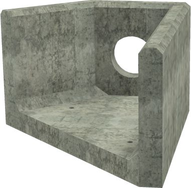 AH4C D RH Angled Headwall - 225mm ID pipe - 100mm Invert Level render