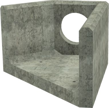 AH4C D RH Angled Headwall - 300mm ID pipe - 100mm Invert Level render