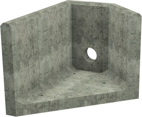 AH4C E LH Angled Headwall - 150mm ID pipe - 100mm Invert Level render