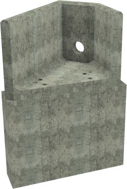 AH4C E LH Angled Headwall - 150mm ID pipe - 100mm Invert Level + 1000 x 300mm Toe render