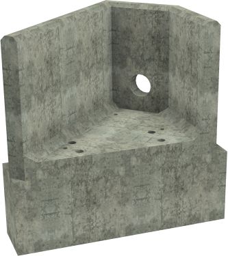 AH4C E LH Angled Headwall - 150mm ID pipe - 100mm Invert Level + 450 x 300mm Toe render