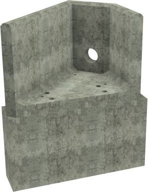 AH4C E LH Angled Headwall - 150mm ID pipe - 100mm Invert Level + 700 X 300mm Toe render