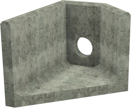 AH4C E LH Angled Headwall - 225mm ID pipe - 100mm Invert Level render