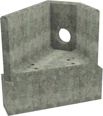 AH4C E LH Angled Headwall - 225mm ID pipe - 100mm Invert Level + 450 x 300mm Toe render