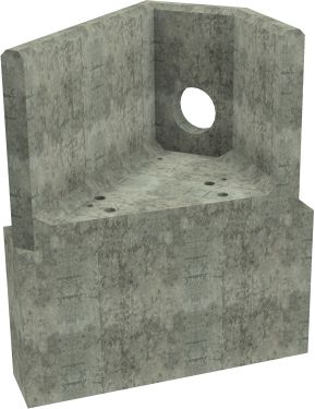 AH4C E LH Angled Headwall - 225mm ID pipe - 100mm Invert Level + 700 X 300mm Toe render