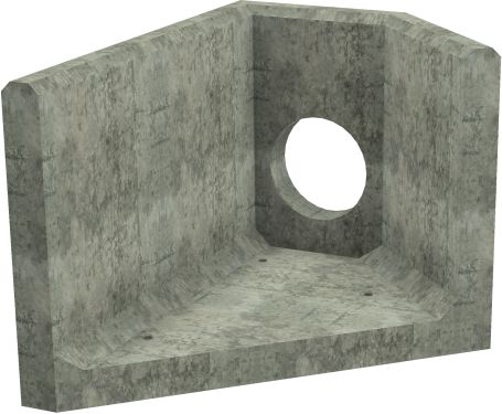 AH4C E LH Angled Headwall - 300mm ID pipe - 100mm Invert Level render