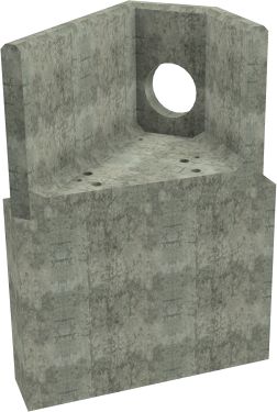 AH4C E LH Angled Headwall - 300mm ID pipe - 100mm Invert Level + 1000 x 300mm Toe render