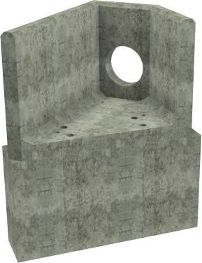 AH4C E LH Angled Headwall - 300mm ID pipe - 100mm Invert Level + 700 X 300mm Toe render