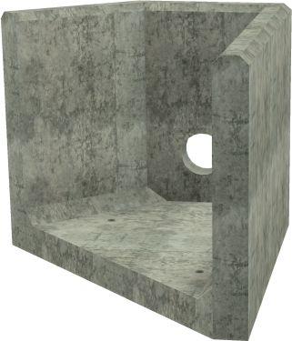 AH4C E RH Angled Headwall - 150mm ID pipe - 100mm Invert Level render