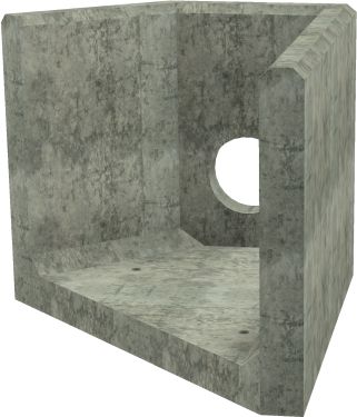 AH4C E RH Angled Headwall - 225mm ID pipe - 100mm Invert Level render