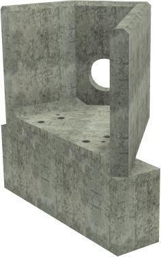 AH4C E RH Angled Headwall - 225mm ID pipe - 100mm Invert Level + 450 x 300mm Toe render