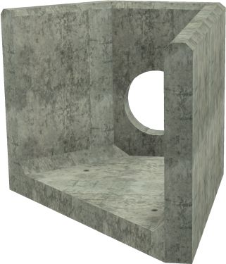 AH4C E RH Angled Headwall - 300mm ID pipe - 100mm Invert Level render