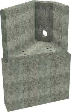 AH4C F LH Angled Headwall - 150mm ID pipe - 100mm Invert Level + 1000 x 300mm Toe render