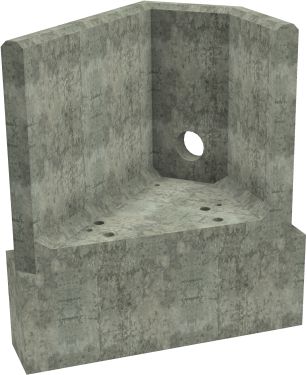 AH4C F LH Angled Headwall - 150mm ID pipe - 100mm Invert Level + 450 x 300mm Toe render