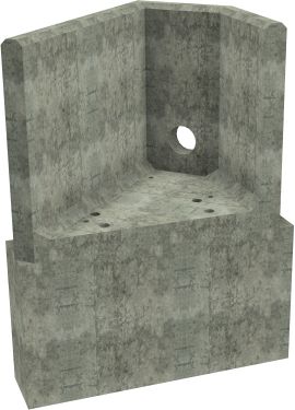 AH4C F LH Angled Headwall - 150mm ID pipe - 100mm Invert Level + 700 X 300mm Toe render