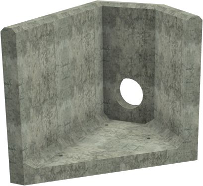 AH4C F LH Angled Headwall - 225mm ID pipe - 100mm Invert Level render