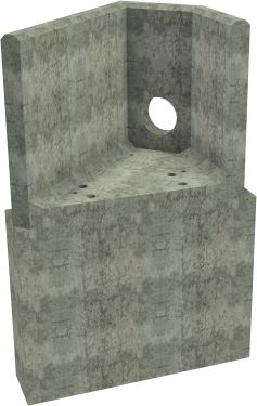 AH4C F LH Angled Headwall - 225mm ID pipe - 100mm Invert Level + 1000 x 300mm Toe render