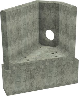 AH4C F LH Angled Headwall - 225mm ID pipe - 100mm Invert Level + 450 x 300mm Toe render