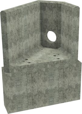 AH4C F LH Angled Headwall - 225mm ID pipe - 100mm Invert Level + 700 X 300mm Toe render