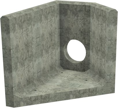 AH4C F LH Angled Headwall - 300mm ID pipe - 100mm Invert Level render