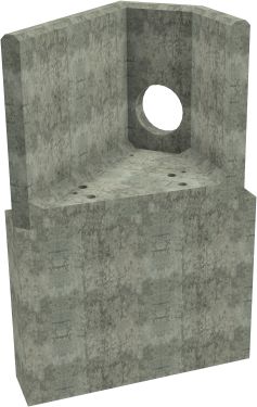 AH4C F LH Angled Headwall - 300mm ID pipe - 100mm Invert Level + 1000 x 300mm Toe render