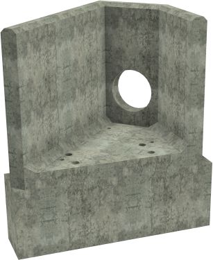 AH4C F LH Angled Headwall - 300mm ID pipe - 100mm Invert Level + 450 x 300mm Toe render