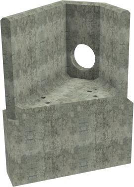 AH4C F LH Angled Headwall - 300mm ID pipe - 100mm Invert Level + 700 X 300mm Toe render