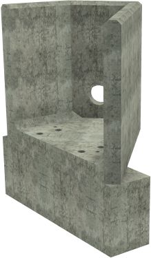 AH4C F RH Angled Headwall - 150mm ID pipe - 100mm Invert Level + 450 x 300mm Toe render