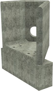 AH4C F RH Angled Headwall - 225mm ID pipe - 100mm Invert Level + 450 x 300mm Toe render