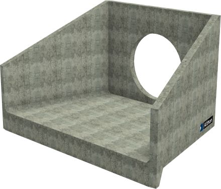 H20C B Headwall - 1050mm ID pipe - 100mm Invert Level render