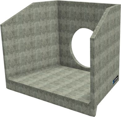 H20C I Headwall - 1200mm ID pipe - 100mm Invert Level render