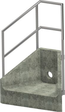 H3C Headwall - 150mm ID pipe - 100mm Invert Level + 3 Sided Kee Klamp render