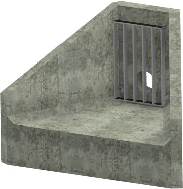 H3C Headwall - 150mm ID pipe - 100mm Invert Level + Close Coupled Grating render