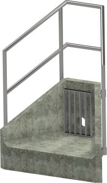 H3C Headwall - 150mm ID pipe - 100mm Invert Level + Close Coupled Grating + 3 Sided Kee Klamp render